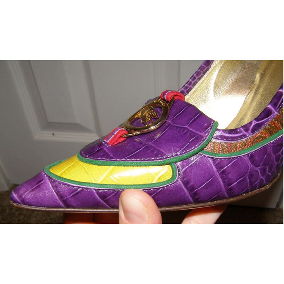 Stunning Etro paisley & croc embossed pumps 8.5 - Picture 7 of 8